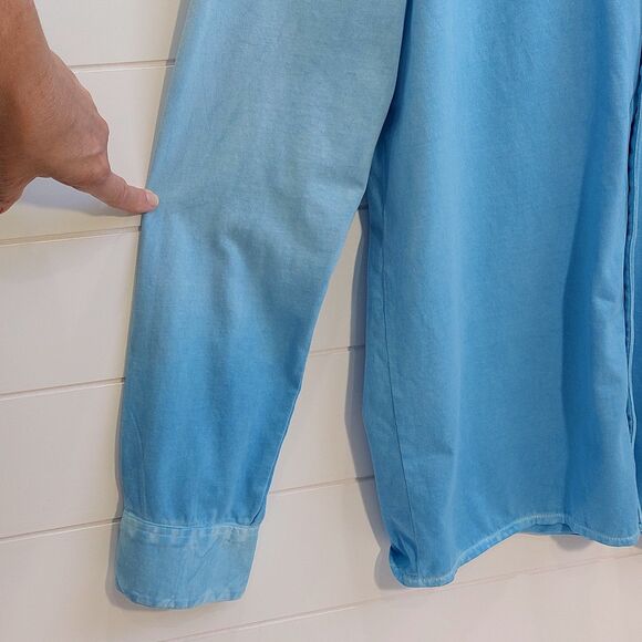 Georg Roth Cambria Long Sleeve Button Up Polo Shirt Men's Large Pima Cotton Peru - Picture 4 of 10